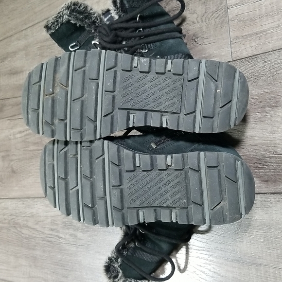 Skechers Women's Lace Up Side Zipper Faux Fur Leather Winter Boots - Picture 7 of 8